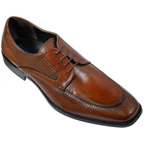 Giorgio Brutini  Tan Genuine Leather Perforated Oxford Shoes 249894